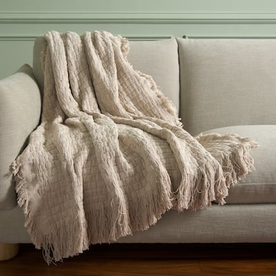 SAFAVIEH Home Inaya 51W x 67L-inch Cotton Throw Blanket