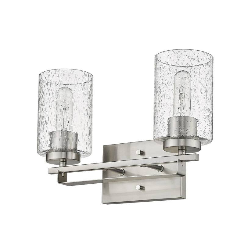 Modern Flush Mount Wall Light Fixture with Clear Bubble Glass Shade and LED Compatible for Bedroom