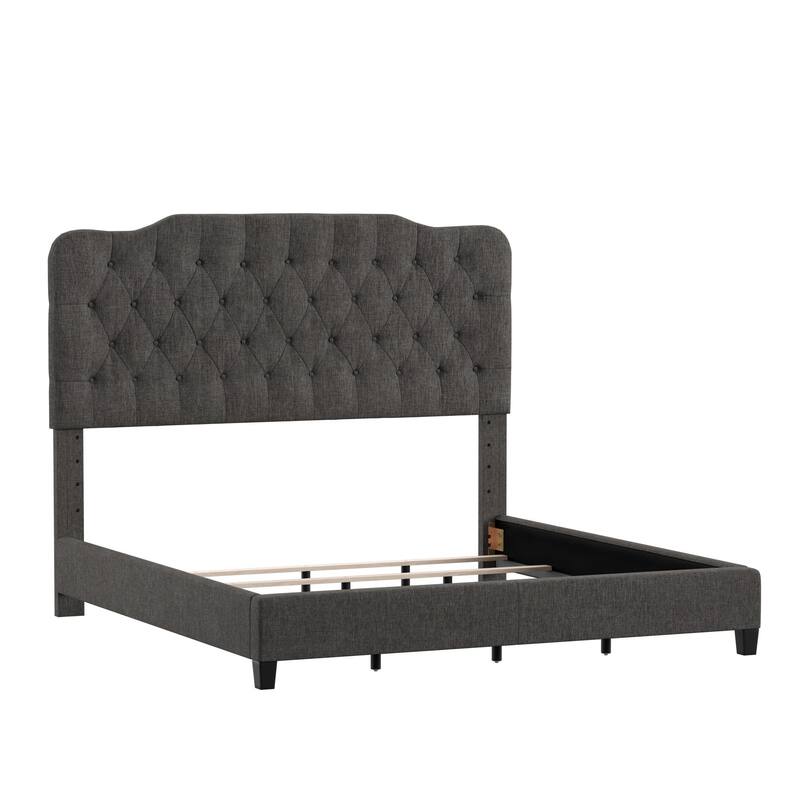 Ginny Adjustable Diamond-tufted Camel Back Bed by iNSPIRE Q Classic