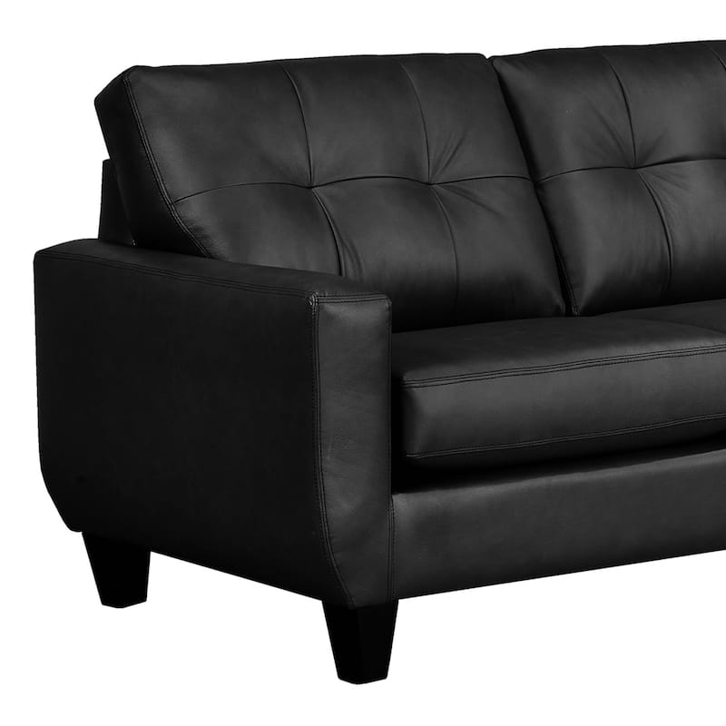 Gibson Top-Grain Leather Tufted Sectional Sofa