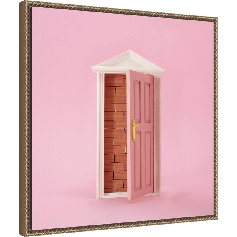 Brick Wall by Julia Ramiro Framed Canvas Wall Art Print