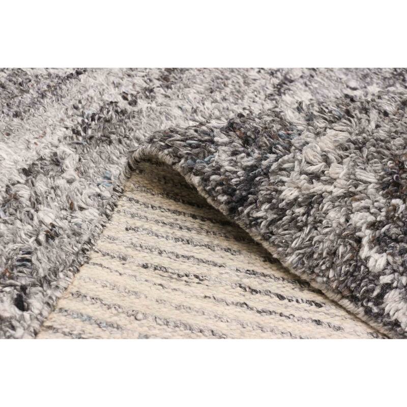 ECARPETGALLERY Hand-knotted Tangier Dark Grey Wool Rug - 5'0 x 8'2