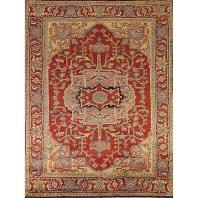 Heriz Serapi Indian Area Rug Handmade Wool Carpet - 7'11" x 9'11"