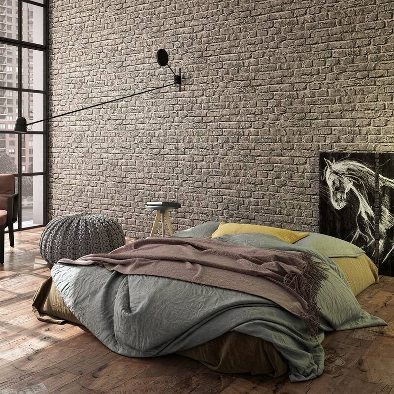Galerie Wallcoverings The Loft Collection Brick Effect Matte Finish Vinyl on Non-woven Wallpaper Roll