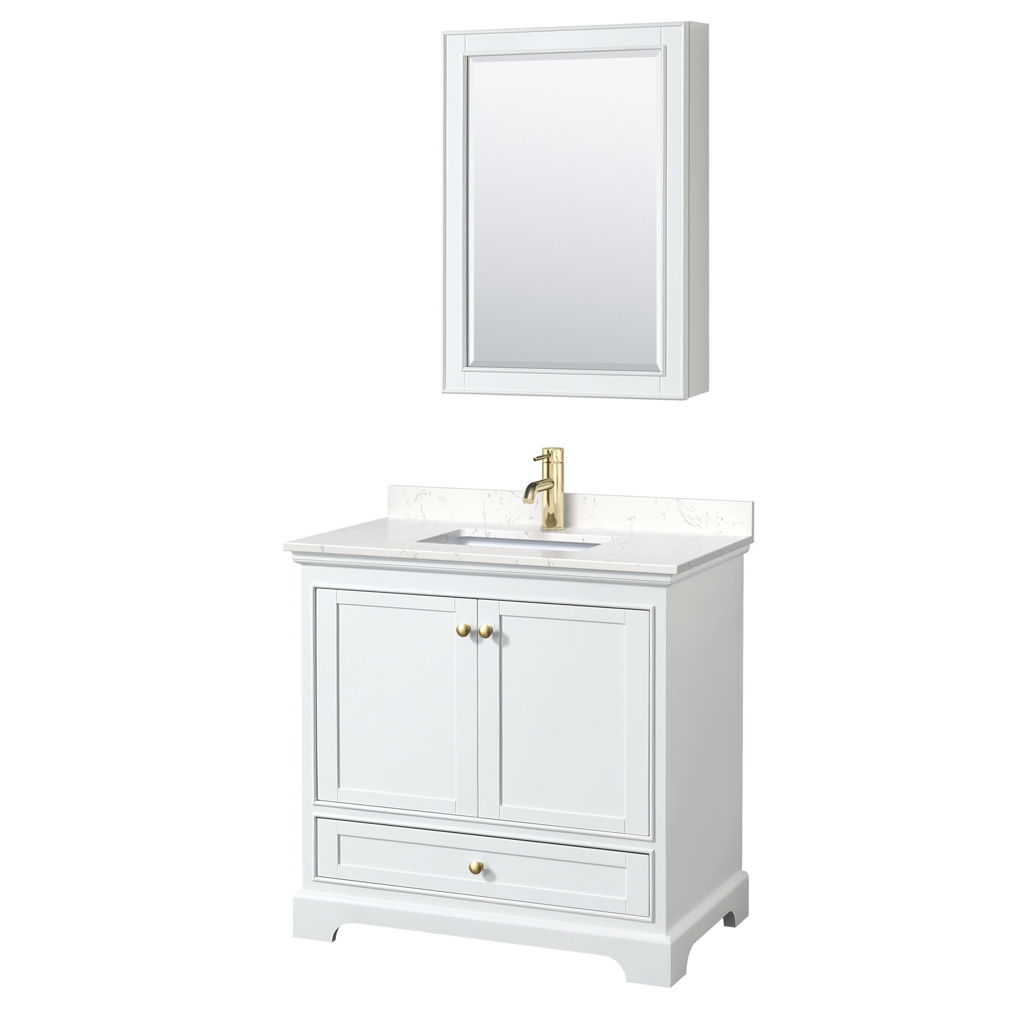 Wyndham Collection Deborah 36" Free Standing Single Basin Vanity Set