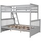 preview thumbnail 13 of 17, Minimalist Design Twin Over Full Wood Bunk Bed with Ladders,Solid Pine Wood Bed with Two Storage Drawers