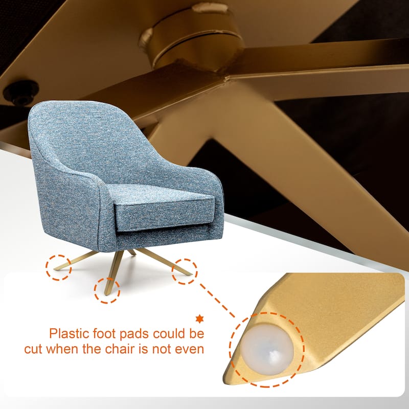 Swivel Club Chair PU Leather Leisure Armchair Upholstered Accent Chair