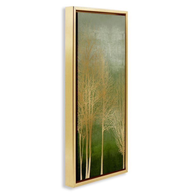 Stupell Minimal Gold Branches Framed Floater Canvas Wall Art Design By Kate Bennett
