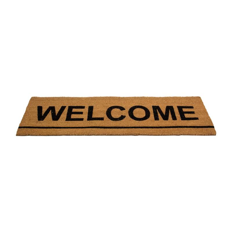 Natural Coir Outdoor Rectangular "Welcome" Doormat 16" x 48" - 48
