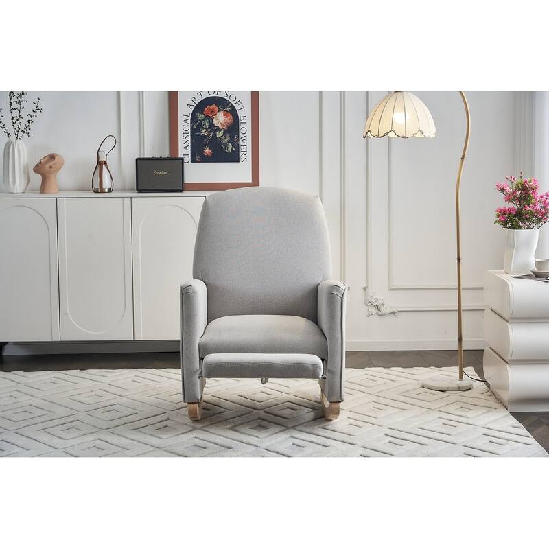 Nursery Rocking Chair With Adjustable Footrest
