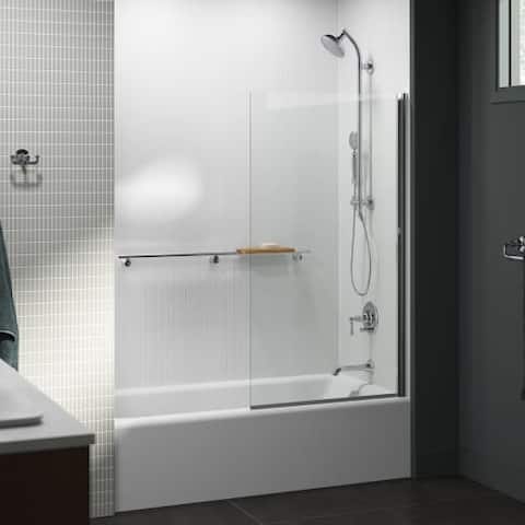Kohler Aerie 57" High x 32" Wide Frameless Bath Screen with CleanCoat - Bright Polished Silver