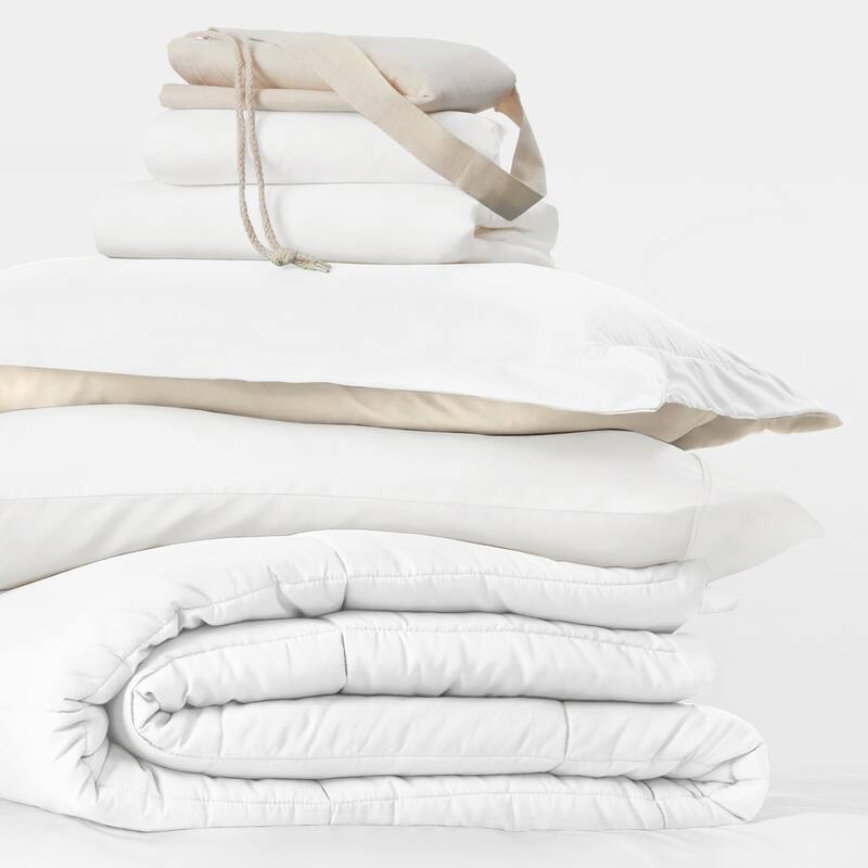 8pc Twin XL Solid Dorm Bedding Bundle