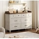 preview thumbnail 4 of 33, Farmhouse Kids Dresser with 5/6 Drawers, Wood Baby Dresser for Nursery Rustic White - 6-drawer