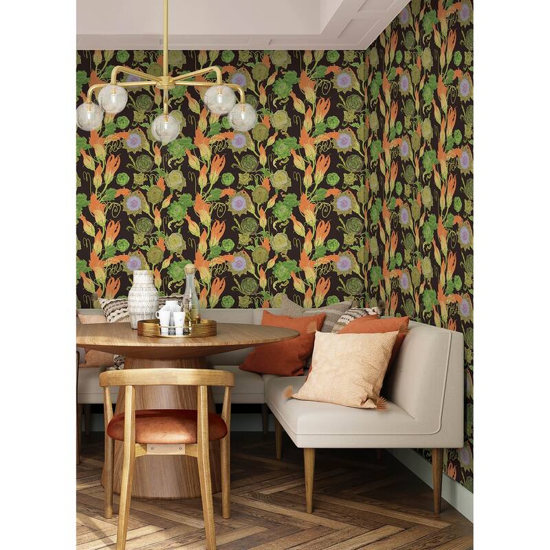 Rachel Antonoff Black Artichoke Peel Stick Wallpaper