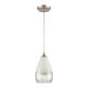 preview thumbnail 4 of 3, Elk Home Sugarcoat Nickel With Ivory Etched Glass 1 Light Pendant