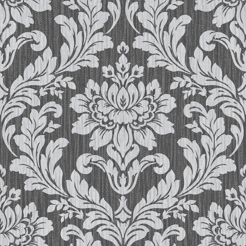 Advantage Galois Silver Damask Wallpaper