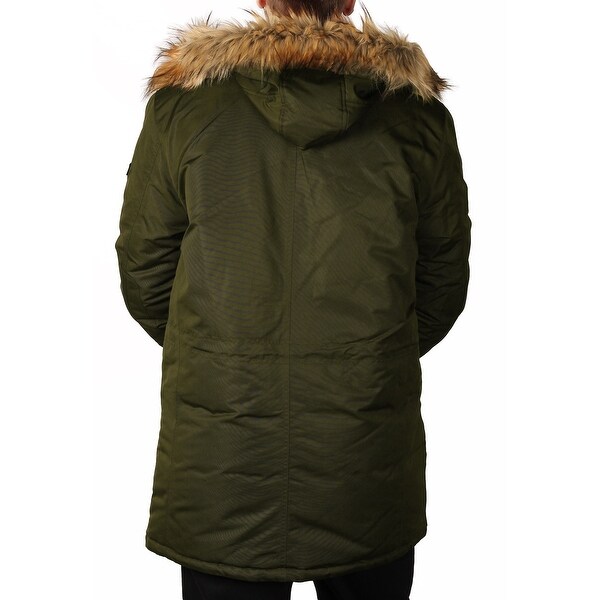mens hooded parka with fur trim