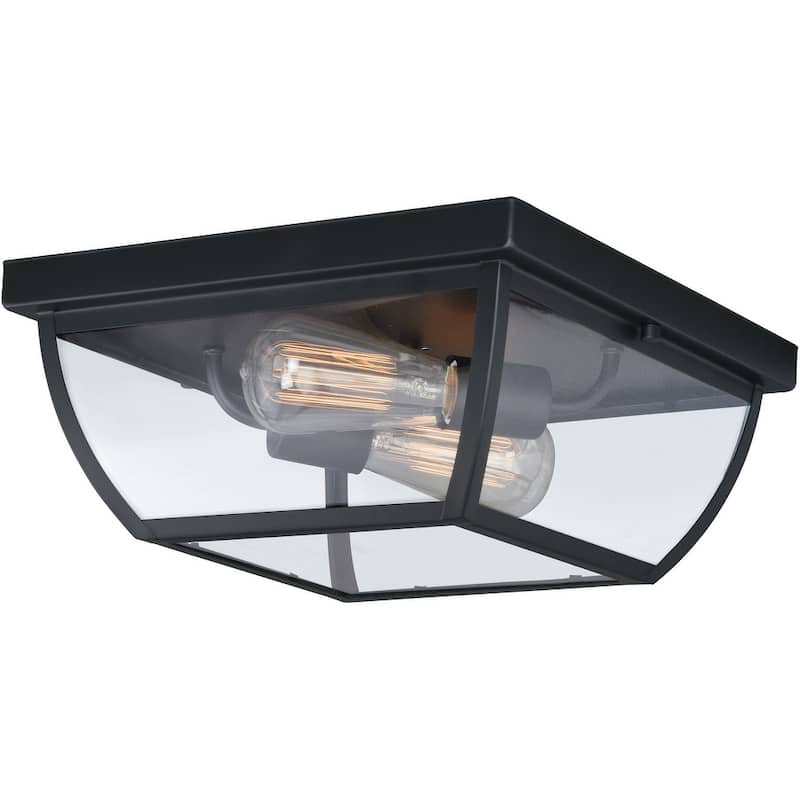 Vaxcel Lighting Granville 2 Light Outdoor Flush Mount Ceiling Fixture - Oil Burnished Bronze