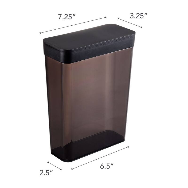 Yamazaki Home Food Storage Container, ABS Plastic, 9.5 cups, 2.3 liters, Lid - L 3.35 x W 7.36 x H 9.65 inches