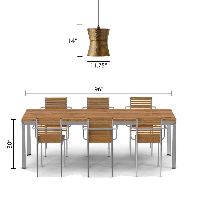 Lyra River of Goods Antique Gold Metal Pendant Light with Adjustable Hanging Cord - 11.75" x 11.75" x 16/81"