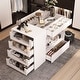 preview thumbnail 1 of 20, HOMELAVY Glass-Top Closet Organizer White Dressing Island Ample Storage Dresser Cabinets