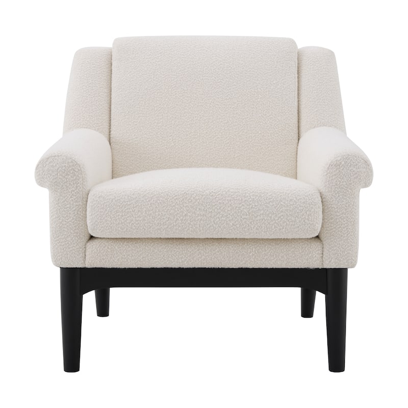Mid-Century Modern Upholstered Accent Chair with Flared Arms by Harper&Bright Designs