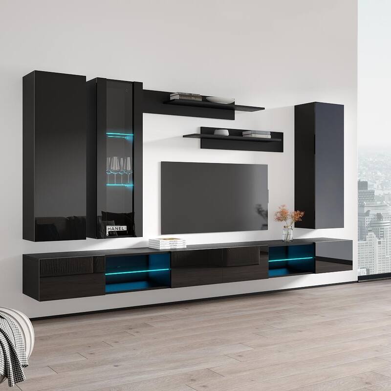 Fly EF4 33TV Wall Mounted Floating Modern Entertainment Center