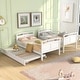 preview thumbnail 2 of 25, Twin Over Twin Pine Bunk Bed with Twin Size Trundle, Equipped with Stairs and Safety Barriers