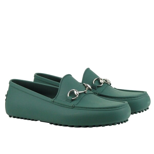 green suede gucci loafers