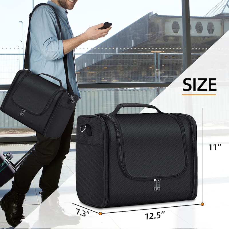 Extra Large Hanging Toiletry Bag for Travel & Daily Use, Water-Resistant Dopp Kit for Makeup, Shaving, Toiletries