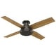 preview thumbnail 20 of 28, Hunter Fan Dempsey Collection 52-inch Low Profile Brushed Nickel Ceiling Fan with 4 Black/Chocolate Oak Reversible Blades Noble Bronze