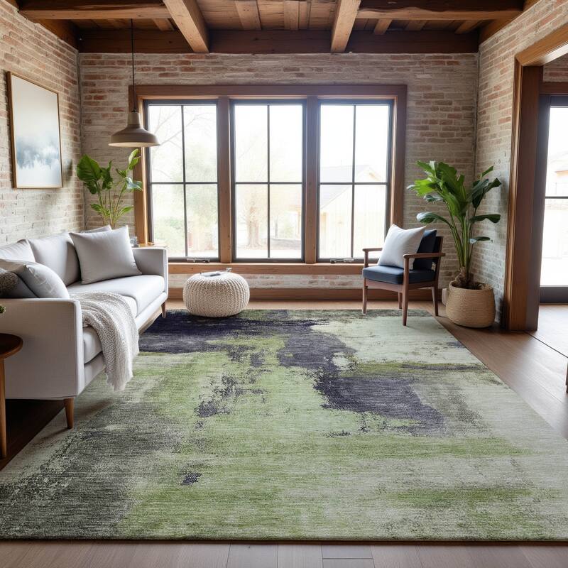 Premium Washable Super Soft Contemporary Mayfield Rug - Fern - 9' x 12'