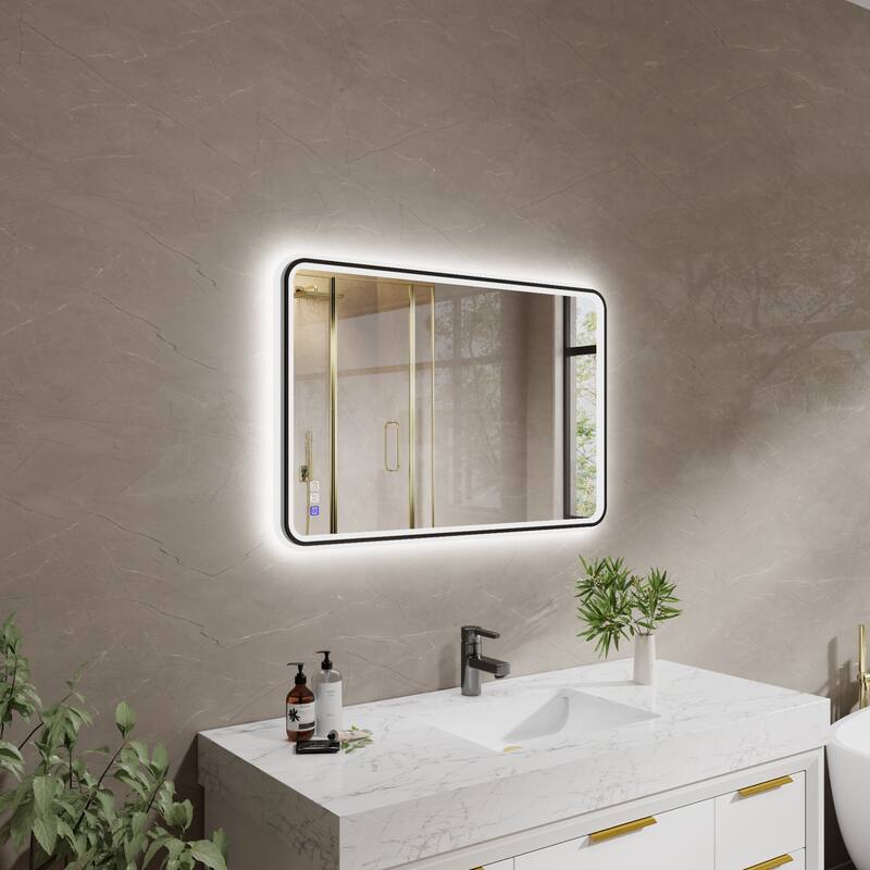 ExBrite Bathroom LED Mirror with Defog, Stepless Dimming