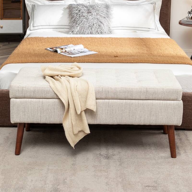 Storage Bench with Storage Bench - Light Grey