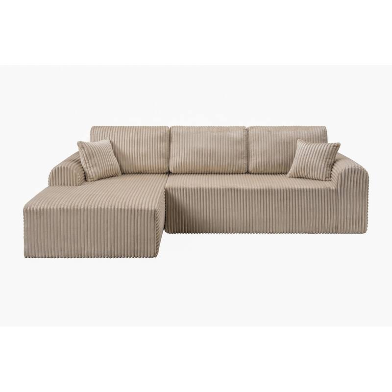 109" Cloud Sectional Sofa with Chaise, No Assembly Required