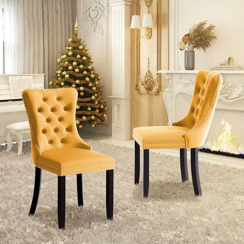 Modern Tufted Velvet Side Dining Chairs (Set of 4)