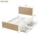 preview thumbnail 4 of 21, Gold Metal House Bed with Roof and Slat Support, Full Size