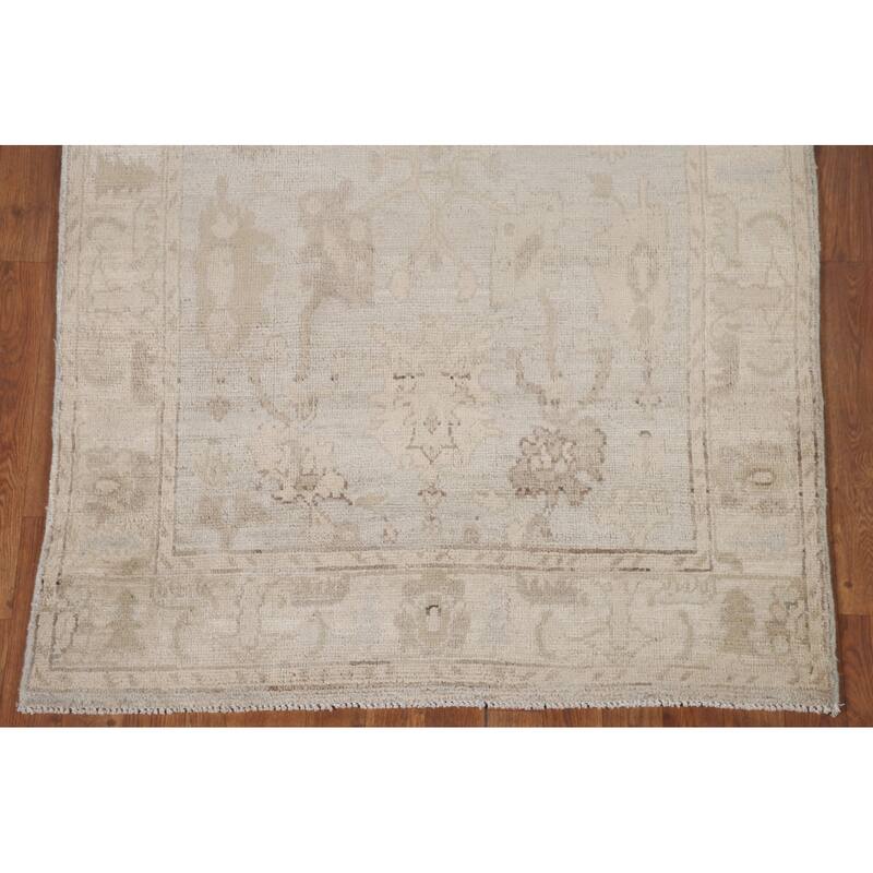 Hand Knotted Oriental 100% Wool Carpet Transitional All-Over Beige & Ivories Oushak Area Rug - 6' 1'' X 3' 9''
