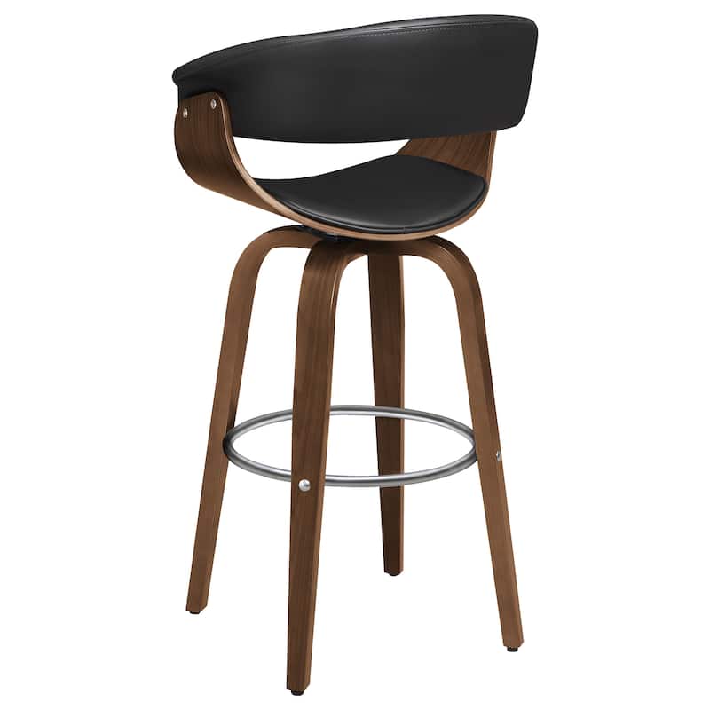 Zion Upholstered Swivel Bar Stool Walnut