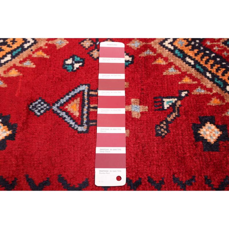 ECARPETGALLERY Hand-knotted Baluch Red Wool Rug - 3'10 x 7'10