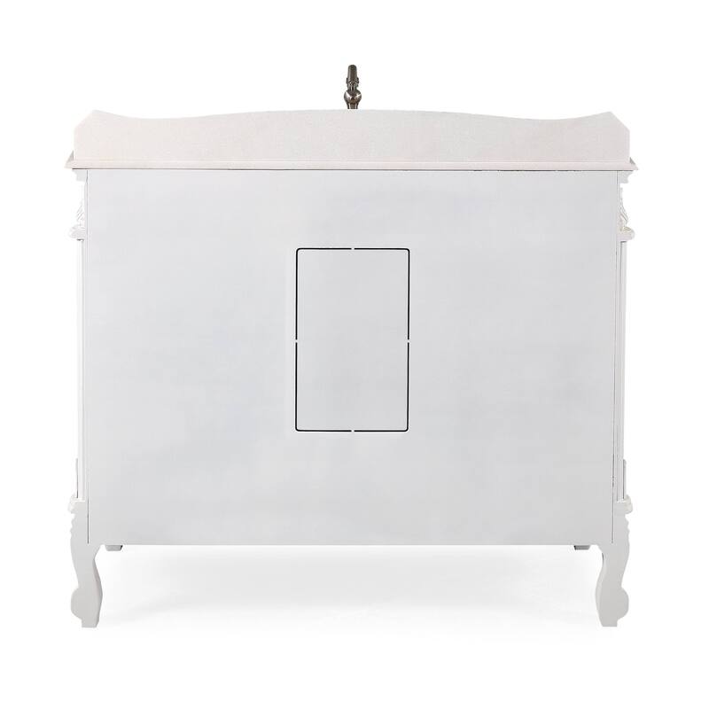 48" Benton Collection Beckham Antique White Bathroom Vanity