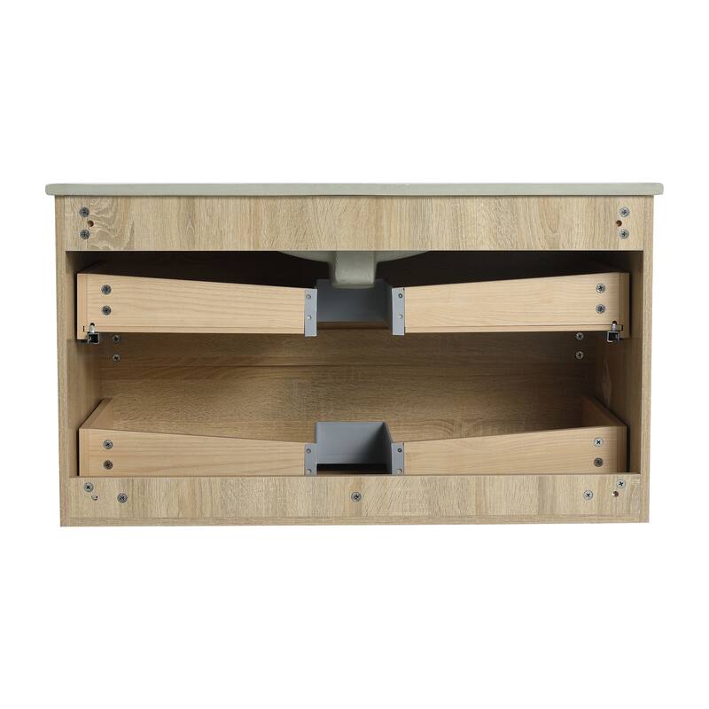 BNK 24"/30"/36'' Single Sink Bathroom Vanity with Two Soft Close Drawers