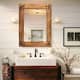 Rustic Wooden Framed Wall Mirror, Natural Wood Bathroom Vanity Mirror - 32" x 24" - Brown