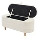 preview thumbnail 56 of 82, Full Size Upholstered Flower-Shape Bed with LED Light Strip & Ottoman,Sherpa Fabric Platform Bed with Wooden Slats Support,White