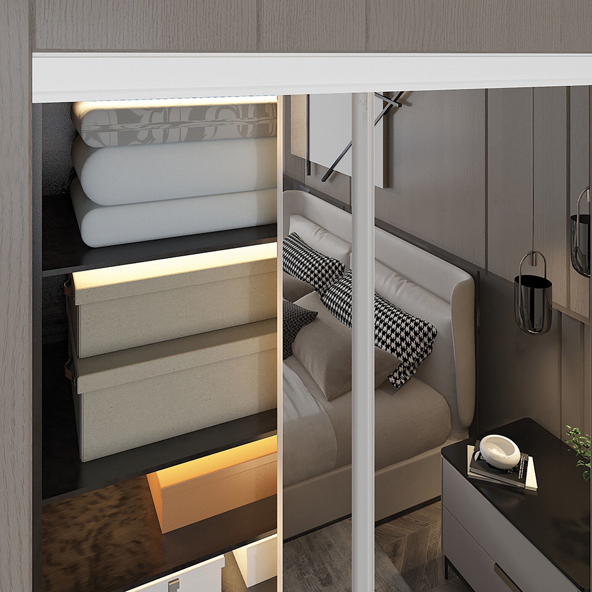 Colonial Elegance Frameless Mirror Sliding Closet Door White 36x80 5 On Sale Overstock 32126410