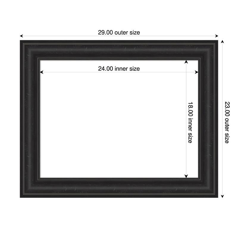 Amanti Art Shipwreck Black Framed Dry Erase Magnetic Board - 29 x 23 in - Shipwreck Black