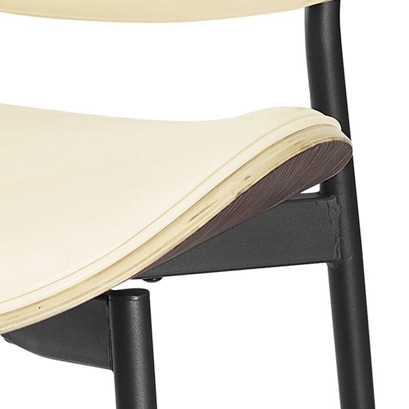 HomeRoots Set of Two Green and Black Upholstered Faux Leather Curved Back Dining Side Chairs