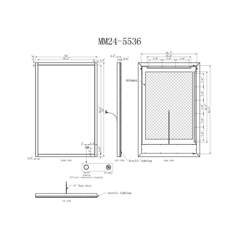 Modern Mirrors Altalune Wall Mountable Frameless LED Vanity Mirror with Defogger, Makeup Mirror for Bedroom, and Bathroom