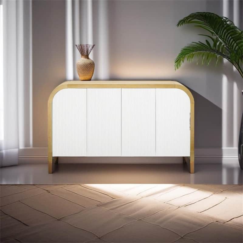 4-door Curved Corner Design Wavy Door Panel Cabinet