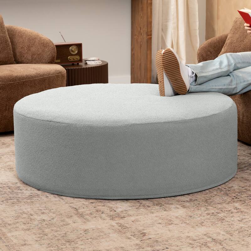 Jaxx Candler Round Couch Ottoman Large Coffee Table & Foot Rest